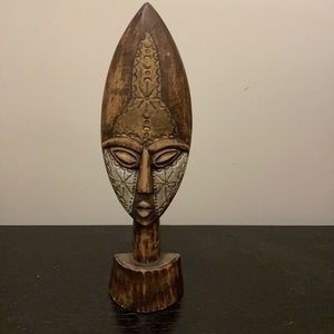 Hand Carved Wooden Tribal Mask Statue